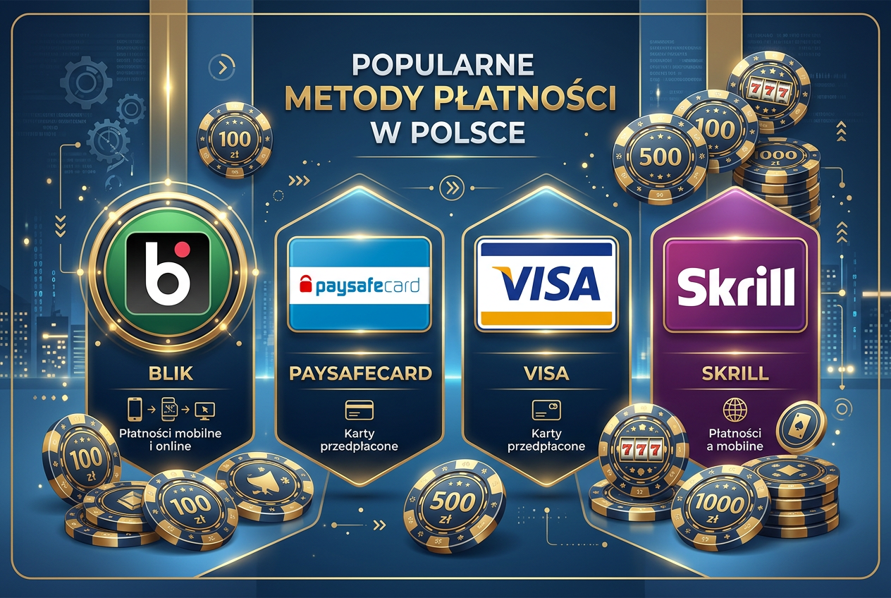 Infografika metod płatności w kasynach online